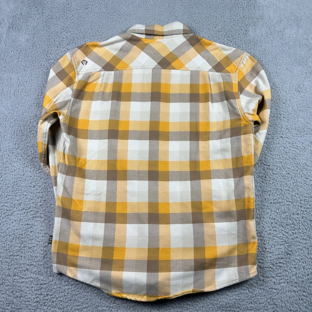 Howler Bros Harkers Flannel Shirt Mens Medium Yellow Brown Plaid Heavyweight - Picture 2 of 14